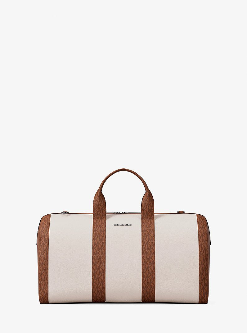 Cooper Pebbled Leather and Signature Logo Duffel Bag Lt Crm-Lugg Lt Crm-Lugg