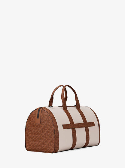 Cooper Pebbled Leather and Signature Logo Duffel Bag Lt Crm-Lugg Lt Crm-Lugg