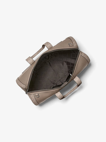 Cooper Pebbled Leather and Signature Logo Duffel Bag Mushroom Mushroom