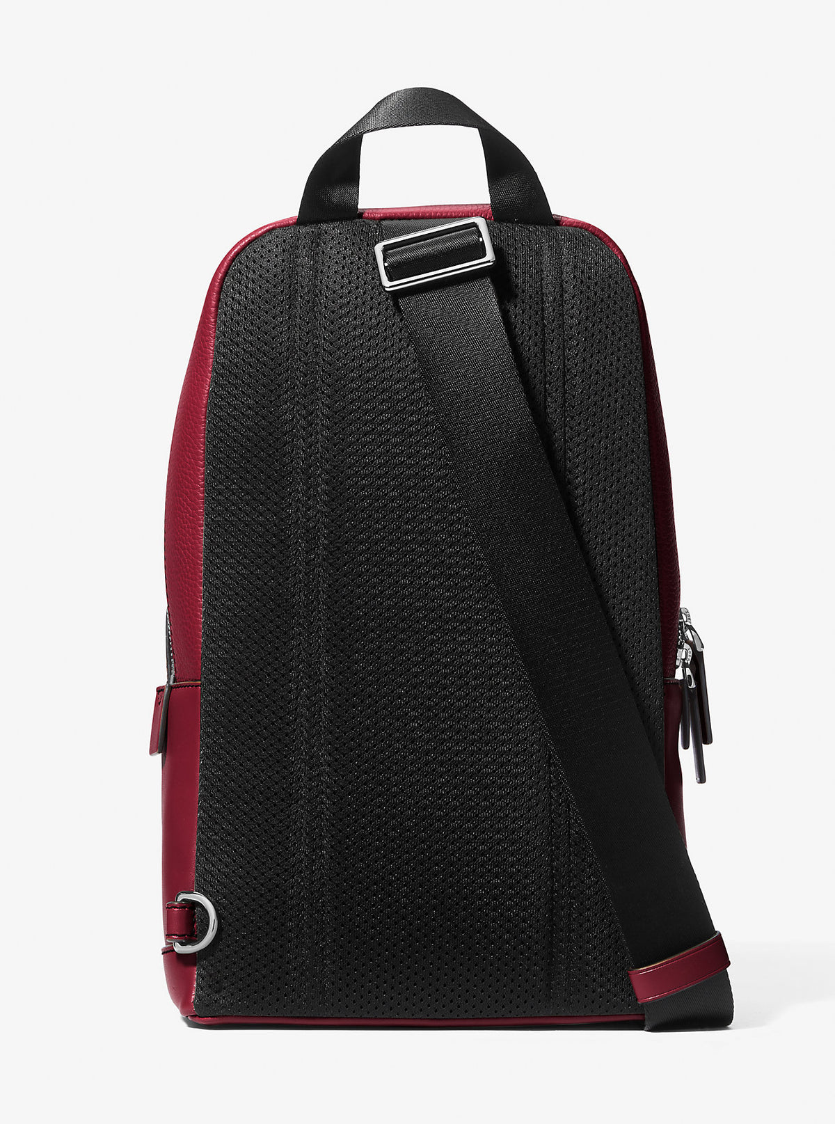 Cooper Pebbled Leather Sling Pack Cherry Cherry