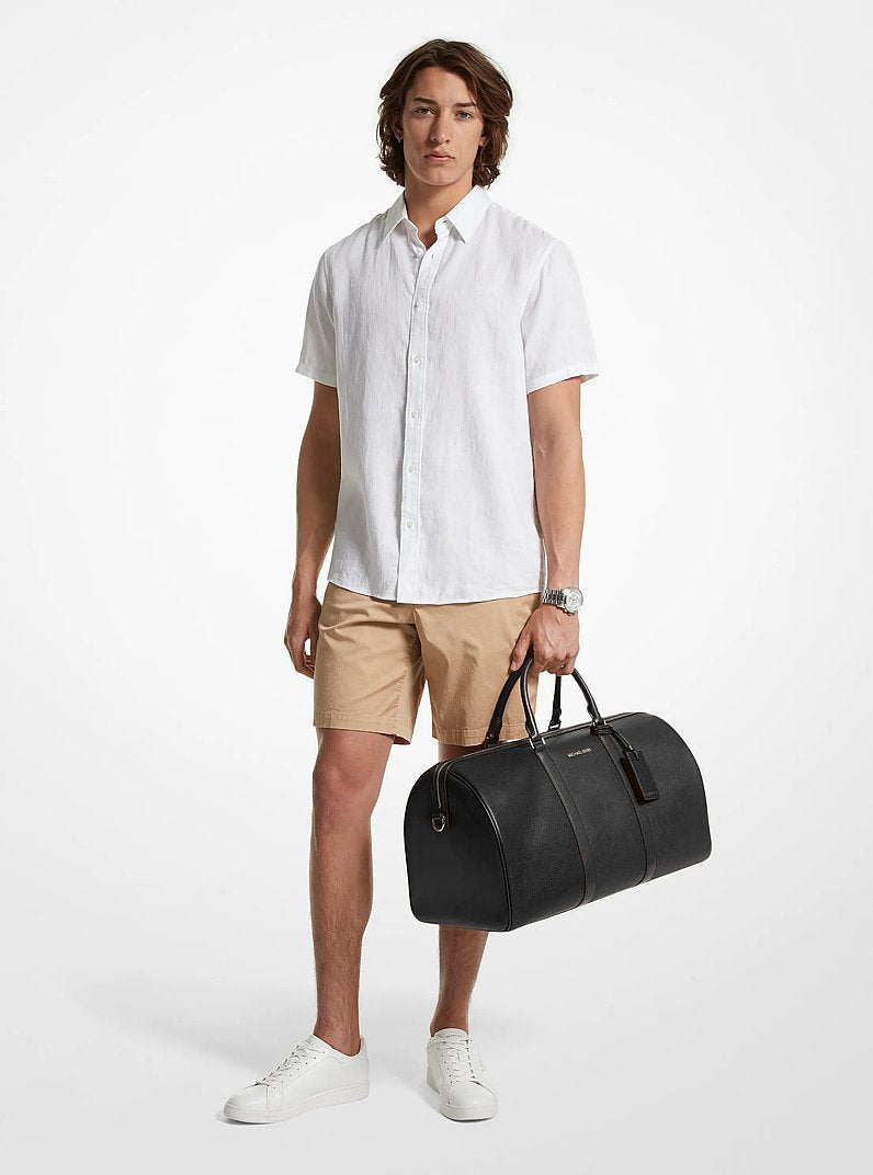 Cooper Pebbled Leather Duffel Bag Black Black