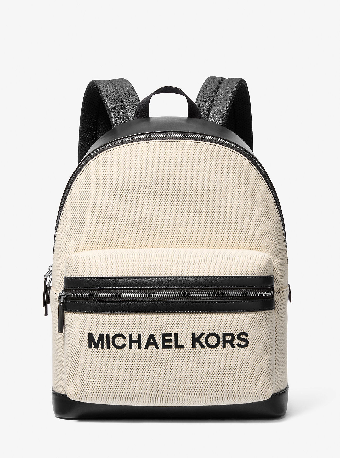 Cooper Two-Tone Canvas Dome Backpack Natural-Black Natural-Black
