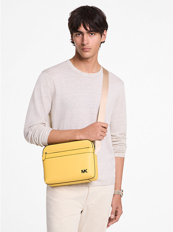 Cooper Saffiano Leather Utility Crossbody Bag Daisy Yellow