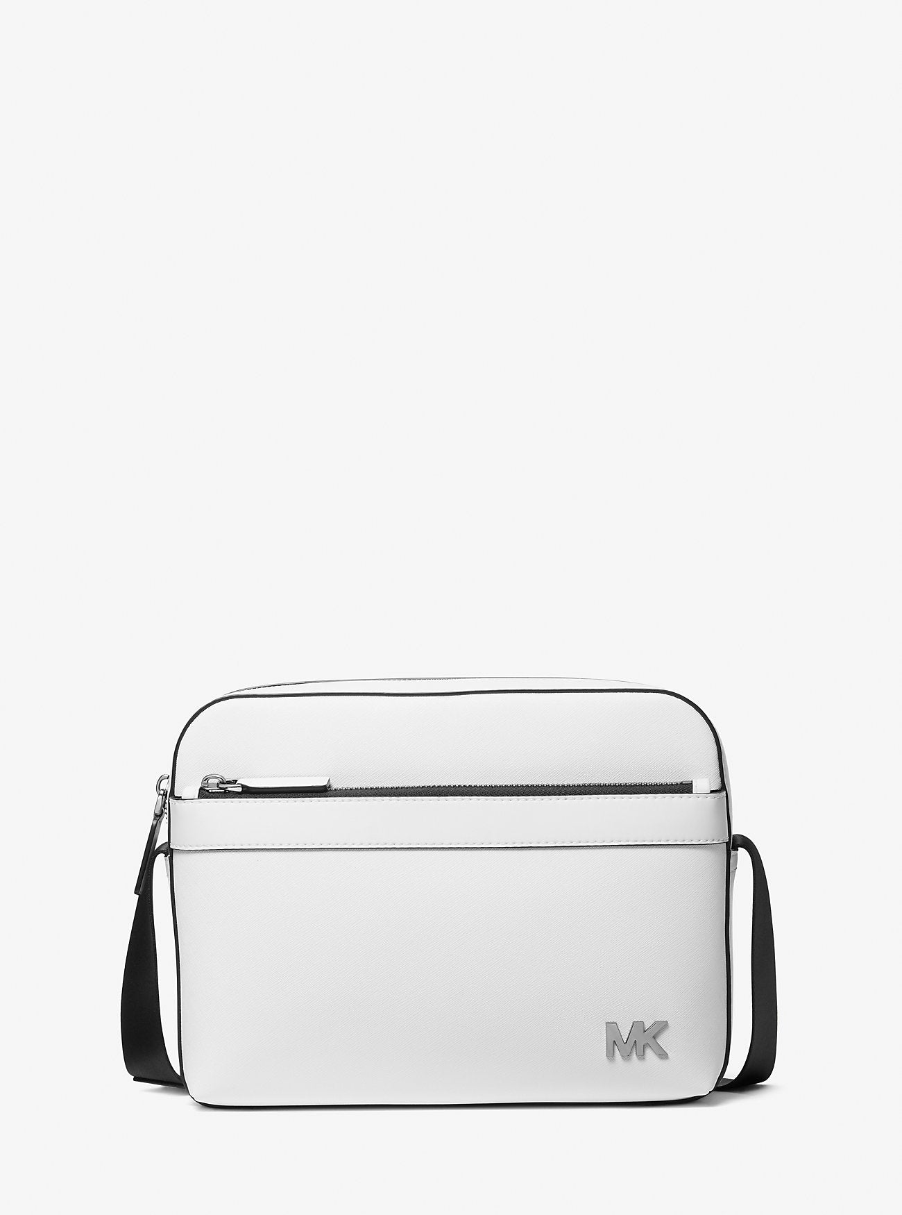 Cooper Saffiano Leather Utility Crossbody Bag Bright Wht Bright Wht