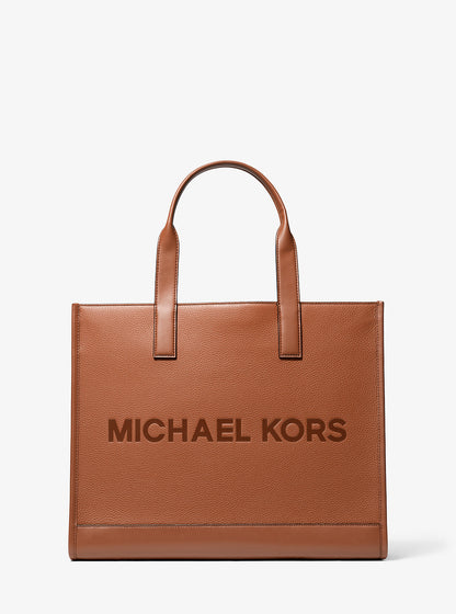 Cooper Logo Embossed Pebbled Leather Tote Bag Luggage Luggage