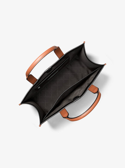 Cooper Logo Embossed Pebbled Leather Tote Bag Luggage Luggage