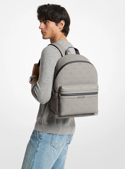 Cooper Medium Logo Debossed Dome Backpack Pearl Grey Pearl Grey