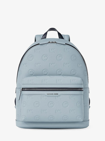 Cooper Medium Logo Debossed Dome Backpack Pale Ocean Pale Ocean