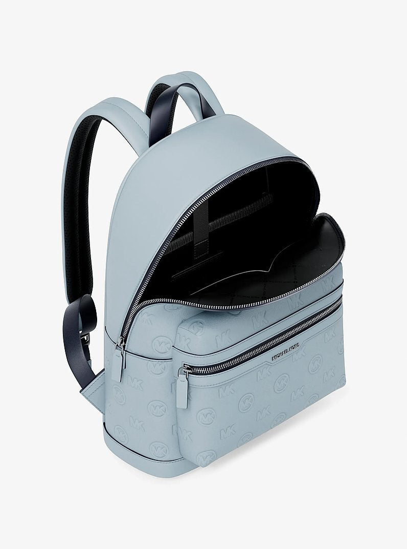 Cooper Medium Logo Debossed Dome Backpack Pale Ocean Pale Ocean