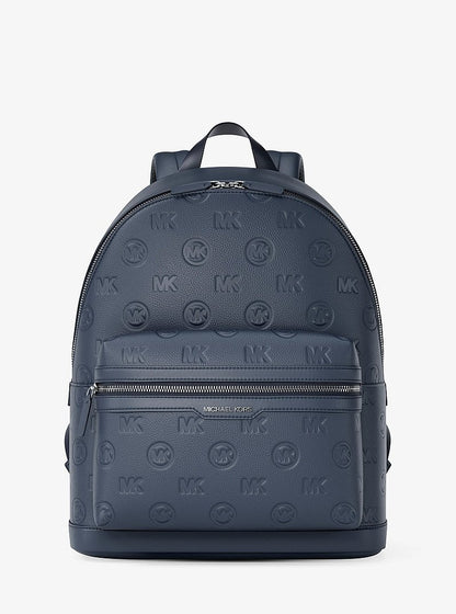 Cooper Medium Logo Debossed Dome Backpack Navy Navy