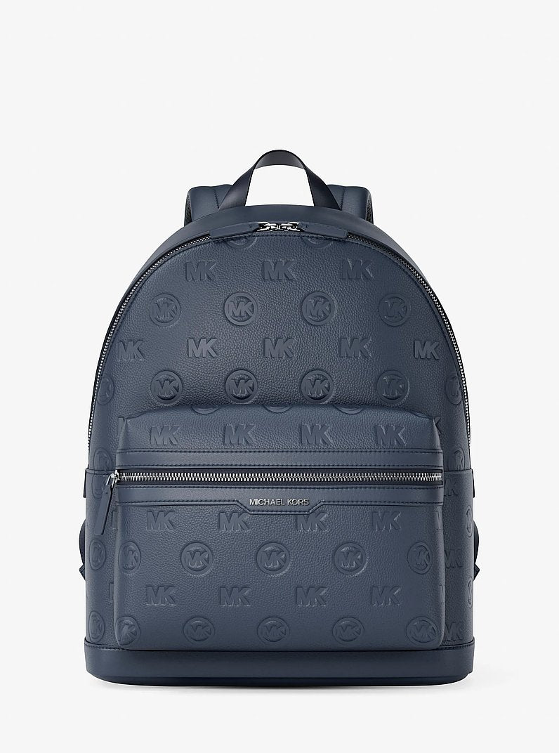 Cooper Medium Logo Debossed Dome Backpack Navy Navy