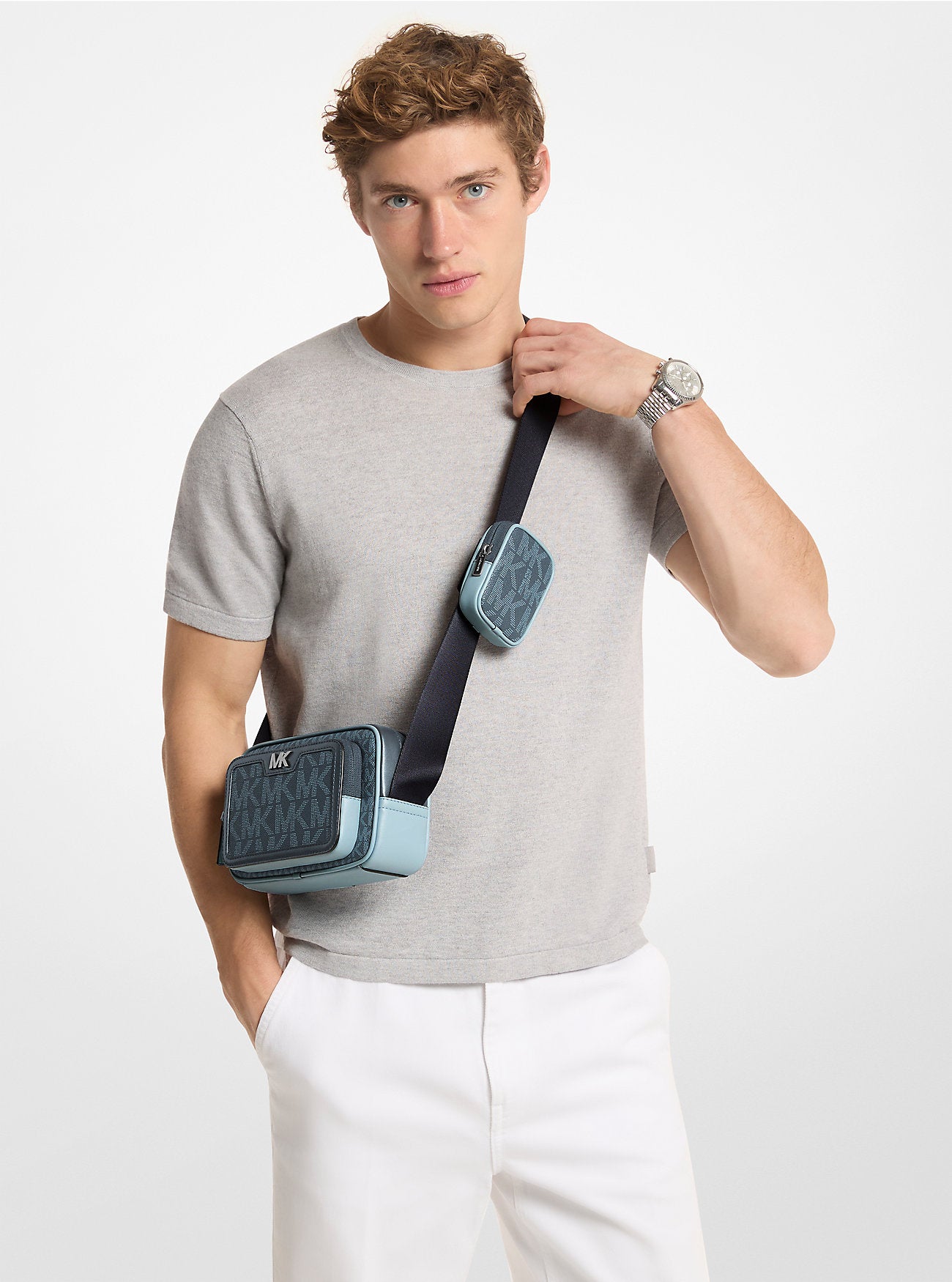 Cooper Small Signature Logo Camera Crossbody Bag With Pouch Admirl Multi Admirl Multi