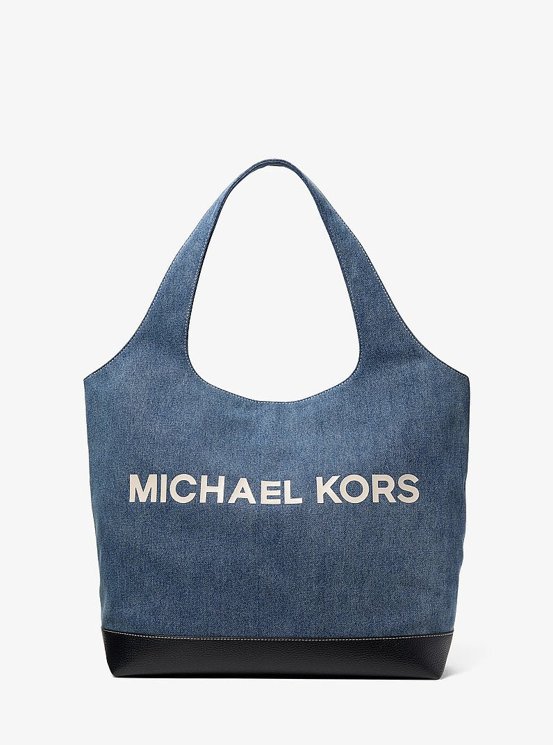 Cooper Medium Denim Tote Bag Dk Vt Bluwsh Dk Vt Bluwsh