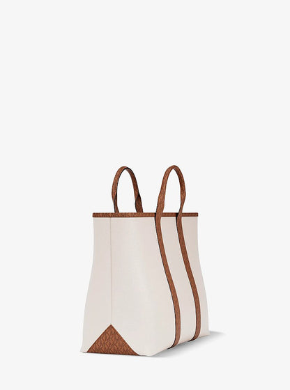 Cooper Medium Pebbled Leather and Signature Logo Tote Bag Lt Crm-Lugg Lt Crm-Lugg
