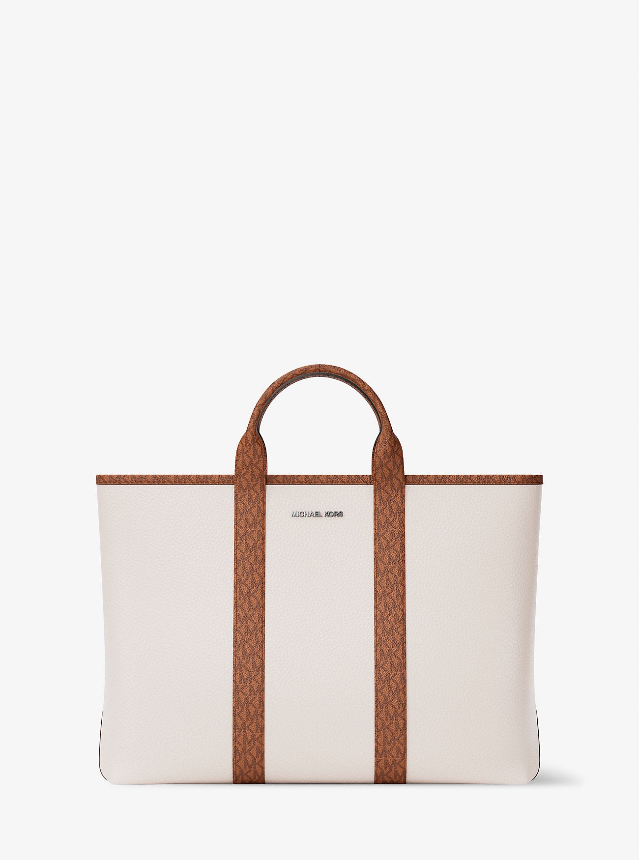 Cooper Medium Pebbled Leather and Signature Logo Commuter Backpack Lt Crm-Lugg Lt Crm-Lugg
