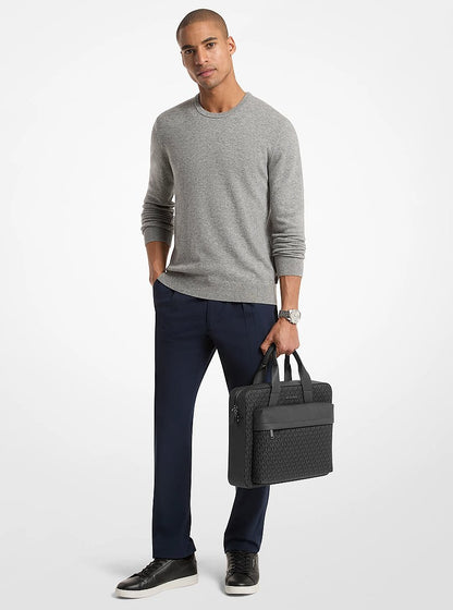 Pacey Medium Signature Logo Pocket Briefcase Black Black
