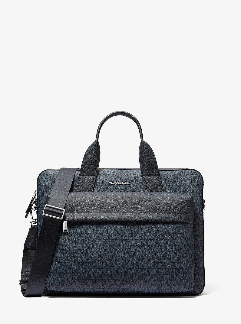 Pacey Medium Signature Logo Pocket Briefcase Admrl-Plblue Admrl-Plblue