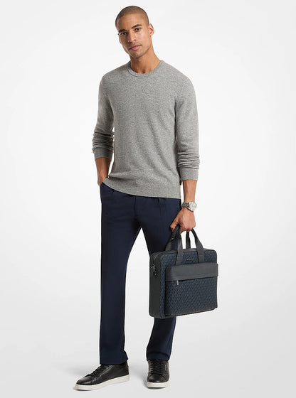 Pacey Medium Signature Logo Pocket Briefcase Admrl-Plblue Admrl-Plblue