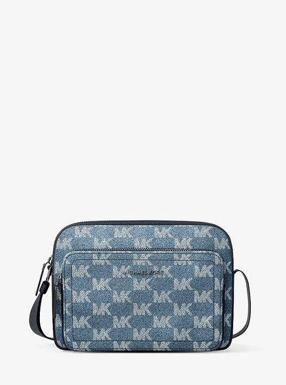 Cooper Logo Jacquard Denim Flight Bag Medium Blue Wash Medium Blue Wash