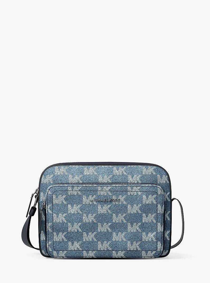 Cooper Logo Jacquard Denim Flight Bag Medium Blue Wash Medium Blue Wash