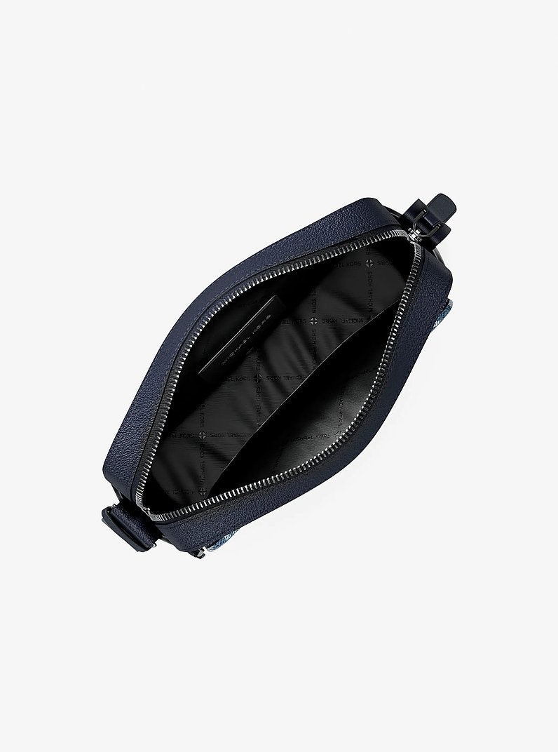 Cooper Logo Jacquard Denim Flight Bag Medium Blue Wash Medium Blue Wash