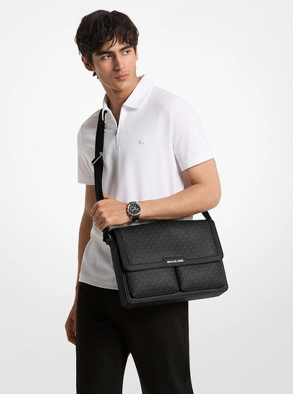 Pacey Medium Signature Logo Messenger Bag Black Black