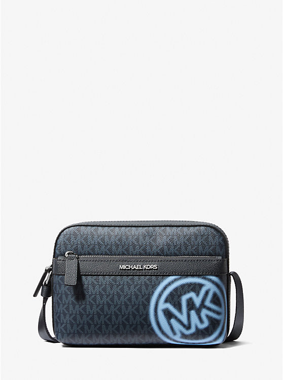 Micheal Kors Cooper Embellished Signature Logo Utility Crossbody Bag Light Sky