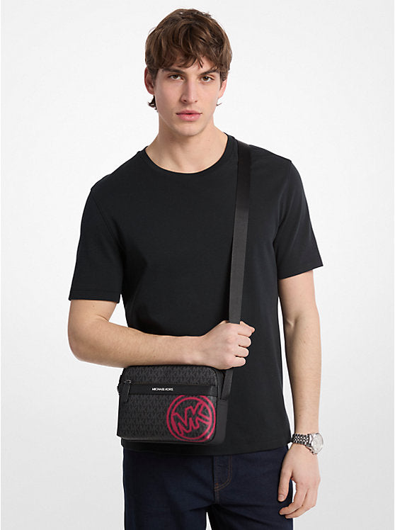 Cooper Embellished Signature Logo Utility Crossbody Bag Dk Raspberry