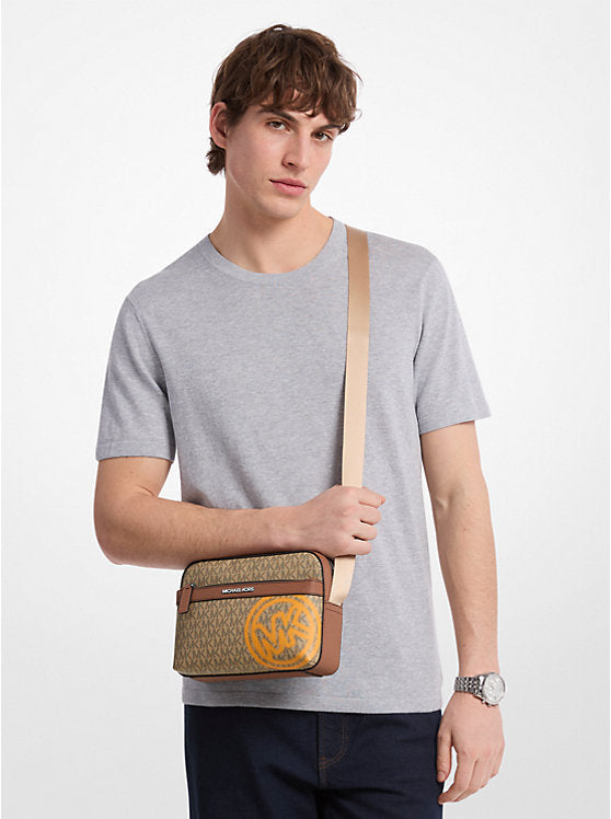 Cooper Embellished Signature Logo Utility Crossbody Bag Pop Orange