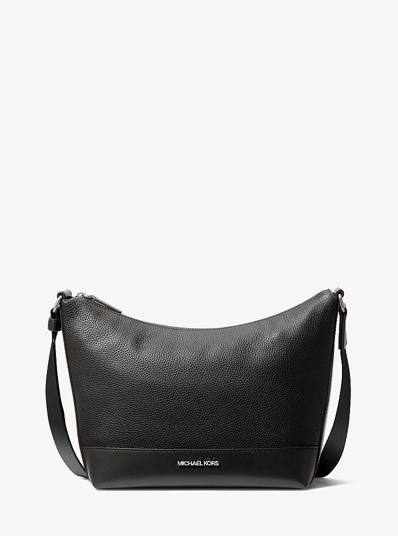 Cooper Pebbled Leather Crescent Bag Black Black