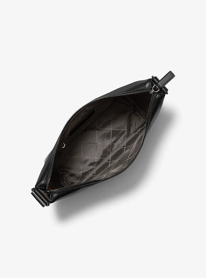 Cooper Pebbled Leather Crescent Bag Black Black