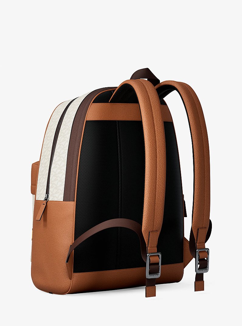 Pacey Embellished Striped Signature Logo Backpack Vanilla Combo Vanilla Combo