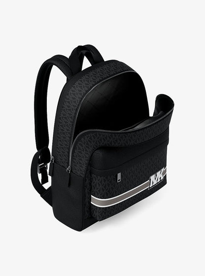 Pacey Embellished Striped Signature Logo Backpack Black Combo Black Combo