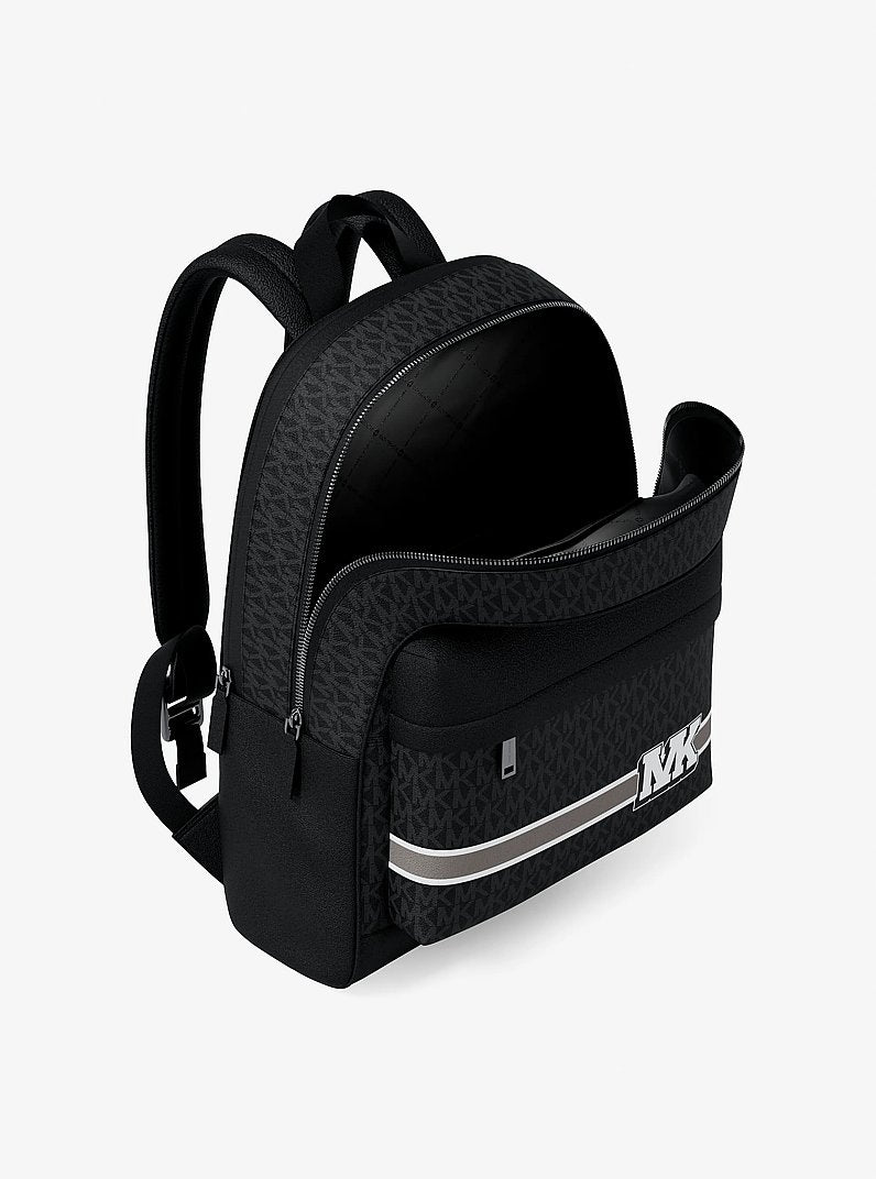 Pacey Embellished Striped Signature Logo Backpack Black Combo Black Combo