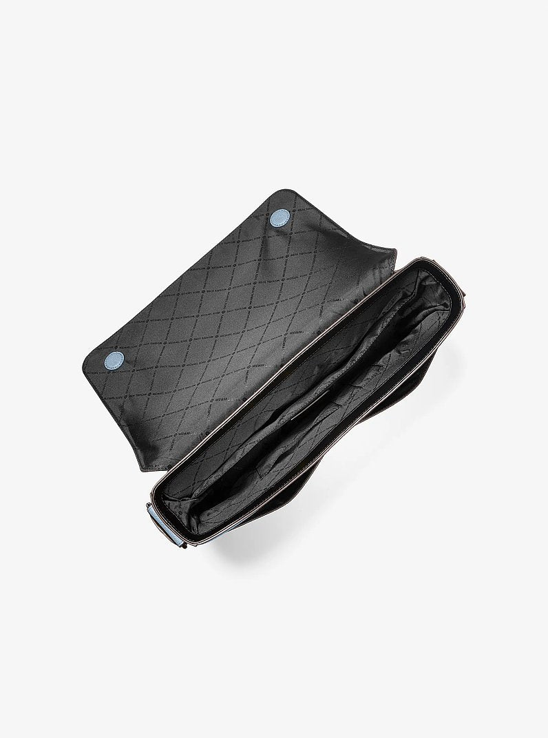 Pacey Embellished Signature Logo Messenger Bag Denim Denim