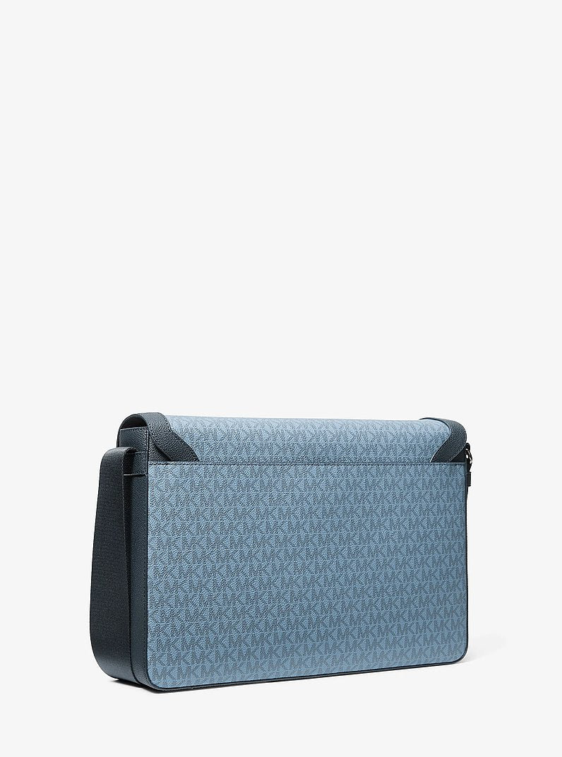 Pacey Embellished Signature Logo Messenger Bag Denim Denim