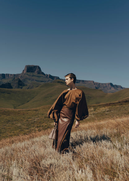 Polene Numero Huit Mini Textured Taupe