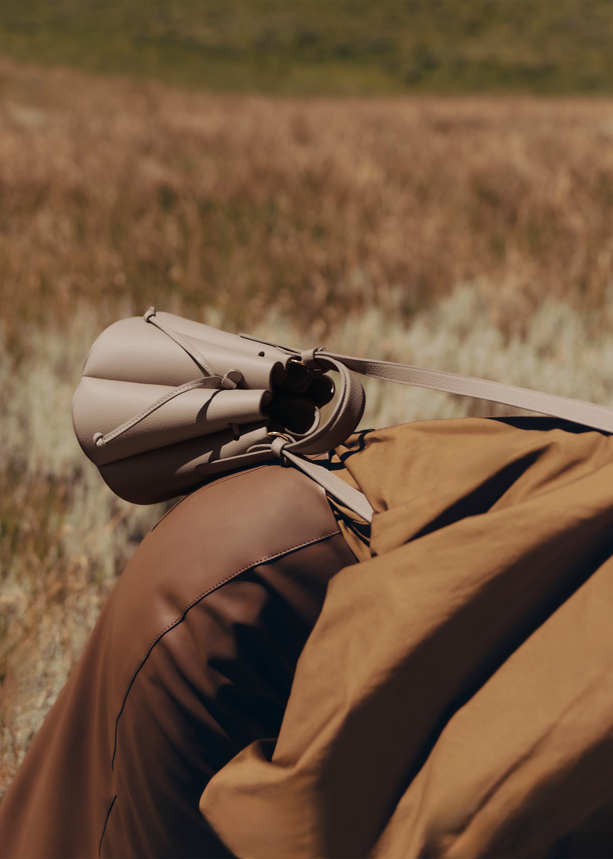 Polene Numero Huit Mini Textured Taupe