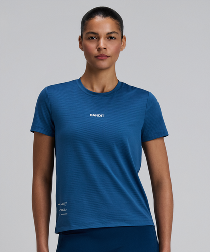 Bandit Womens Micromesh Run Tee Aegean