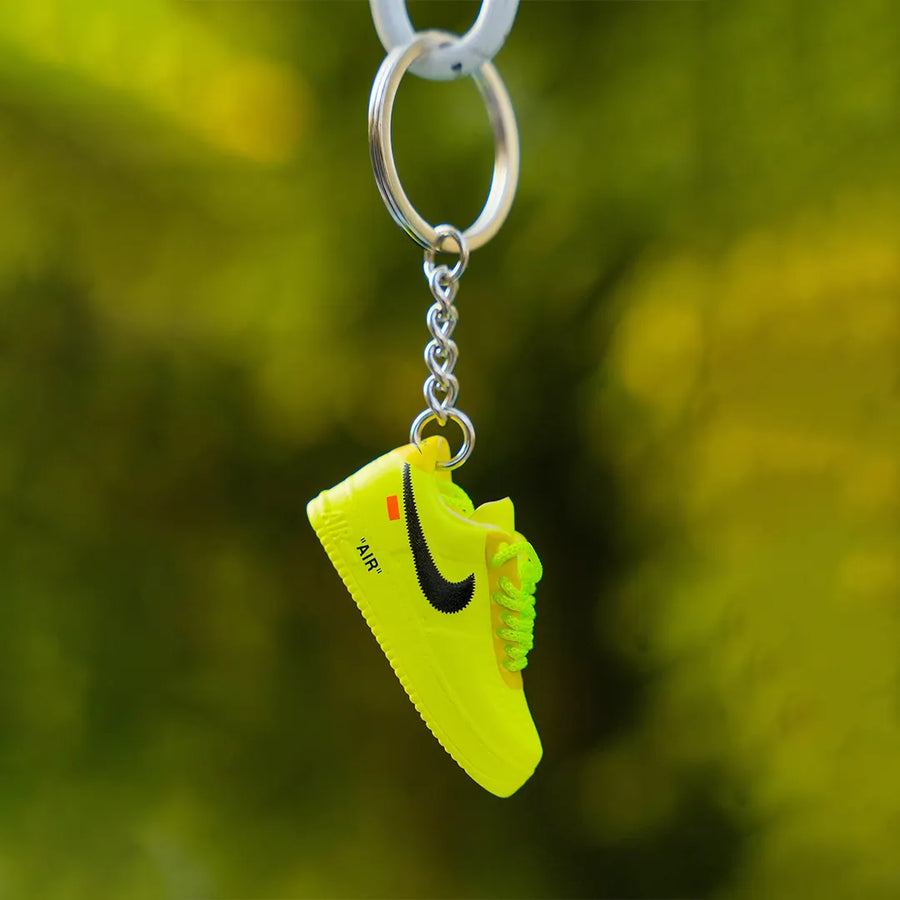 3D sneaker keychain Nike AF1 X Low Off- white Volt