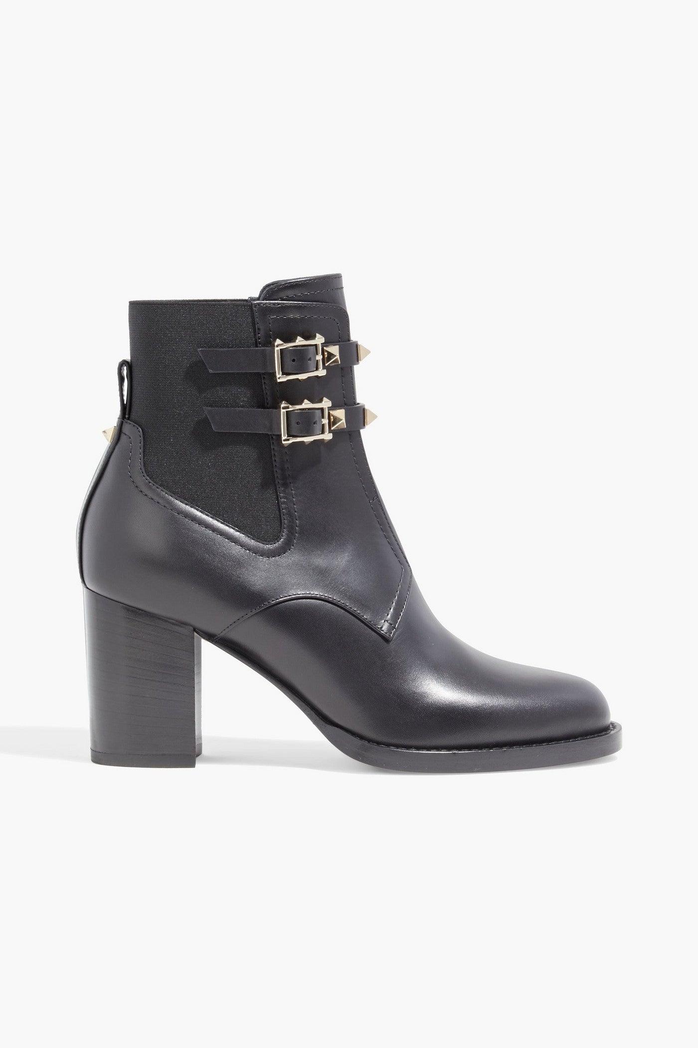 Valentino Garavani Rockstud Leather Ankle Boots Black Women's