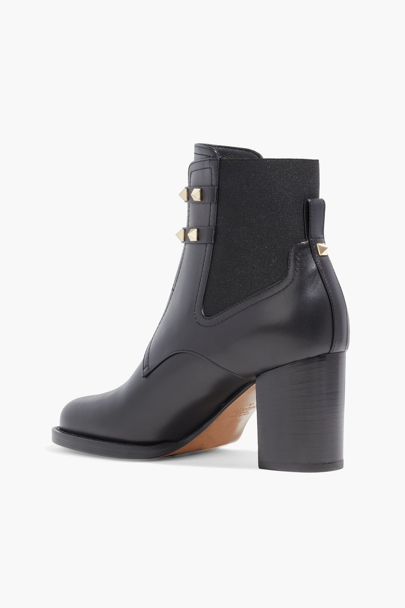 Valentino Garavani Rockstud Leather Ankle Boots Black Women's