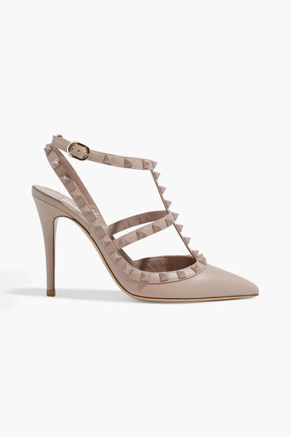 Valentino Garavani Rockstud Leather Pumps Neutral Women's