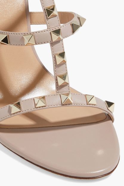Valentino Garavani Rockstud Leather Sandals Neutral Women's