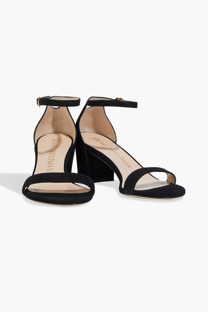 Stuart Weitzman Simple Suede Sandals Black Women's