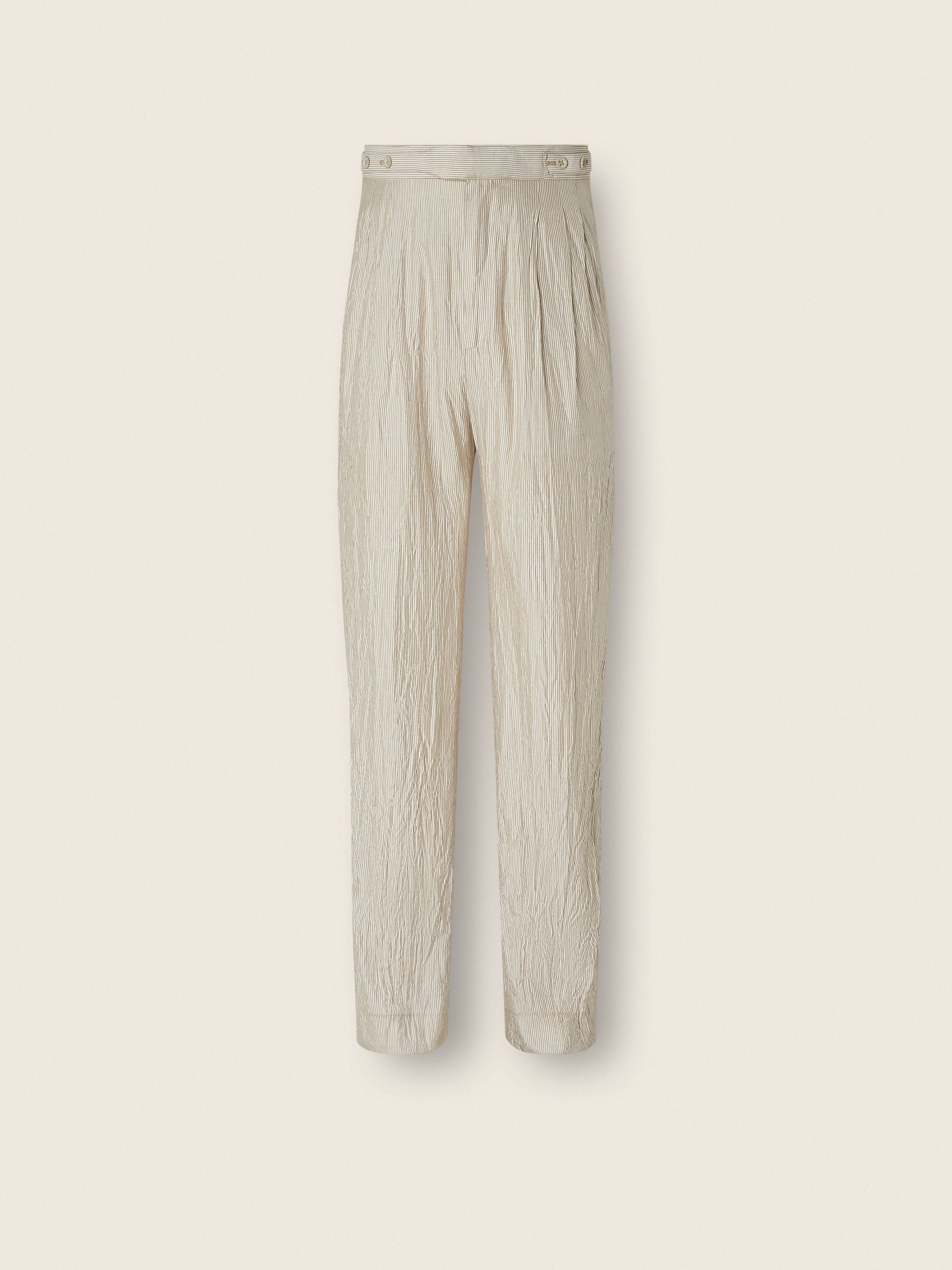 Zegna White And Light Grey Silk Pants