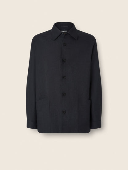 Zegna Black Silk Overshirt