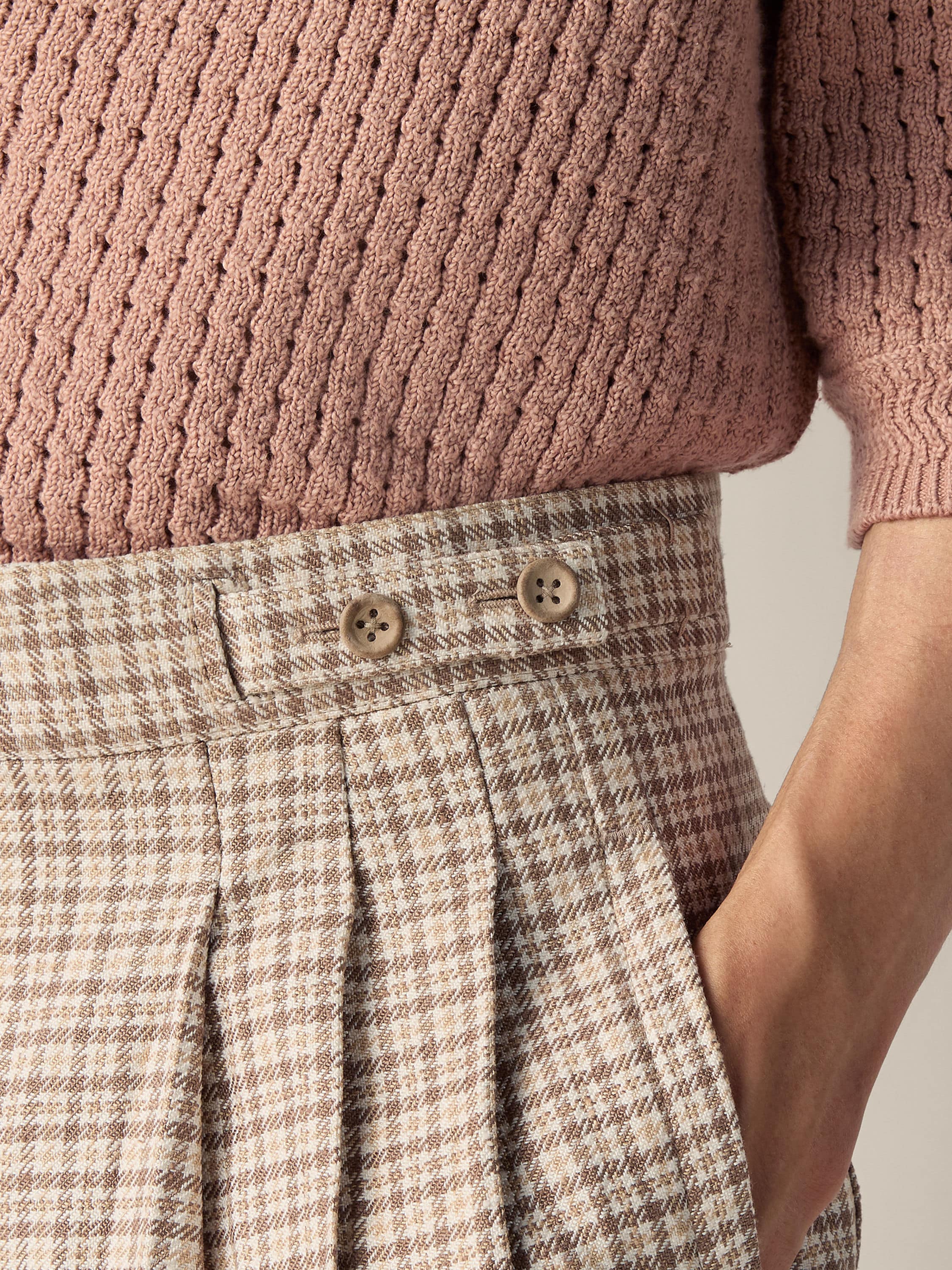 Zegna Beige And Brown Silk Shorts