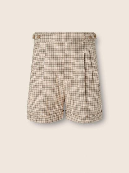 Zegna Beige And Brown Silk Shorts