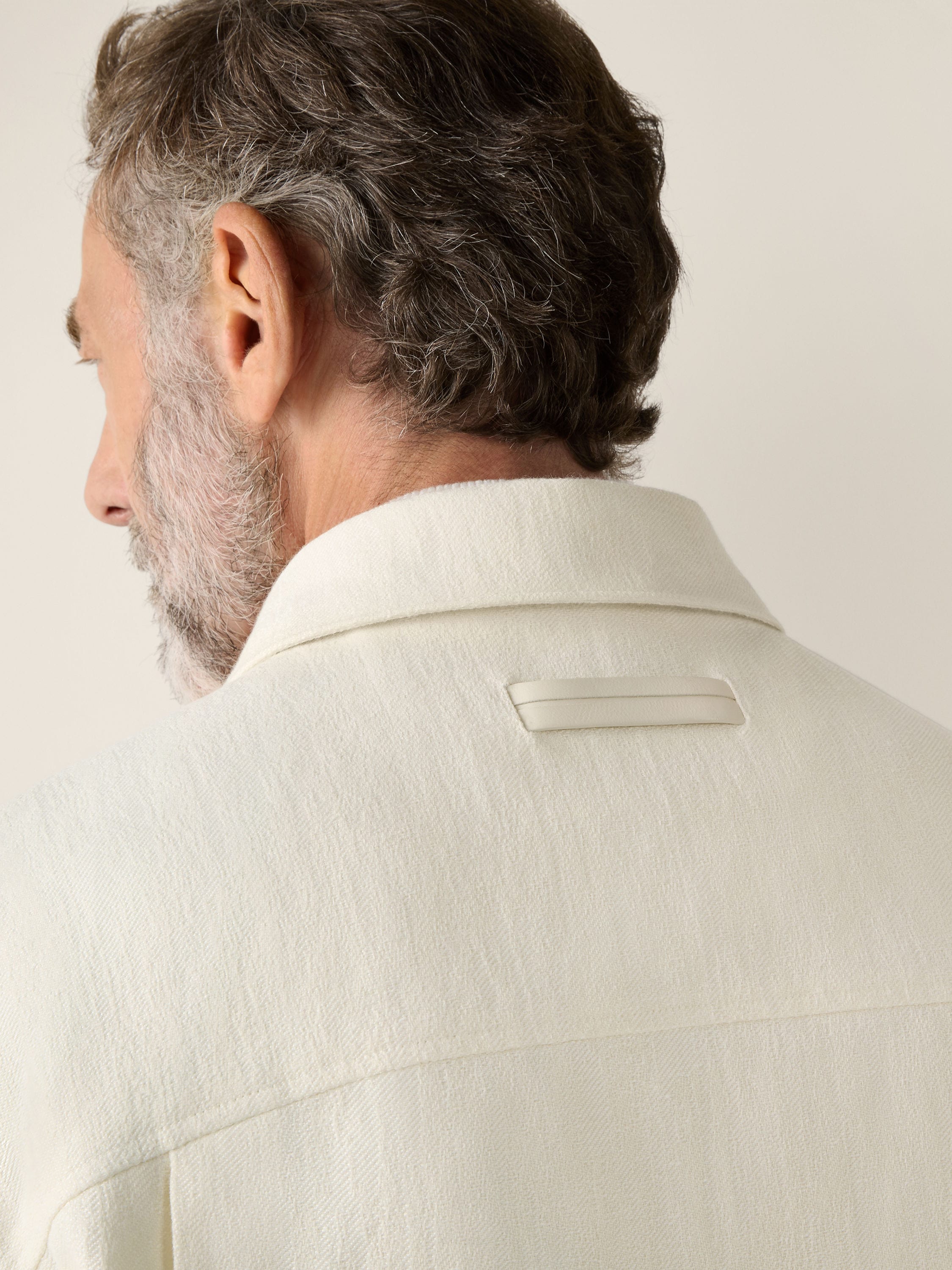 Zegna White Wool And Linen Overshirt